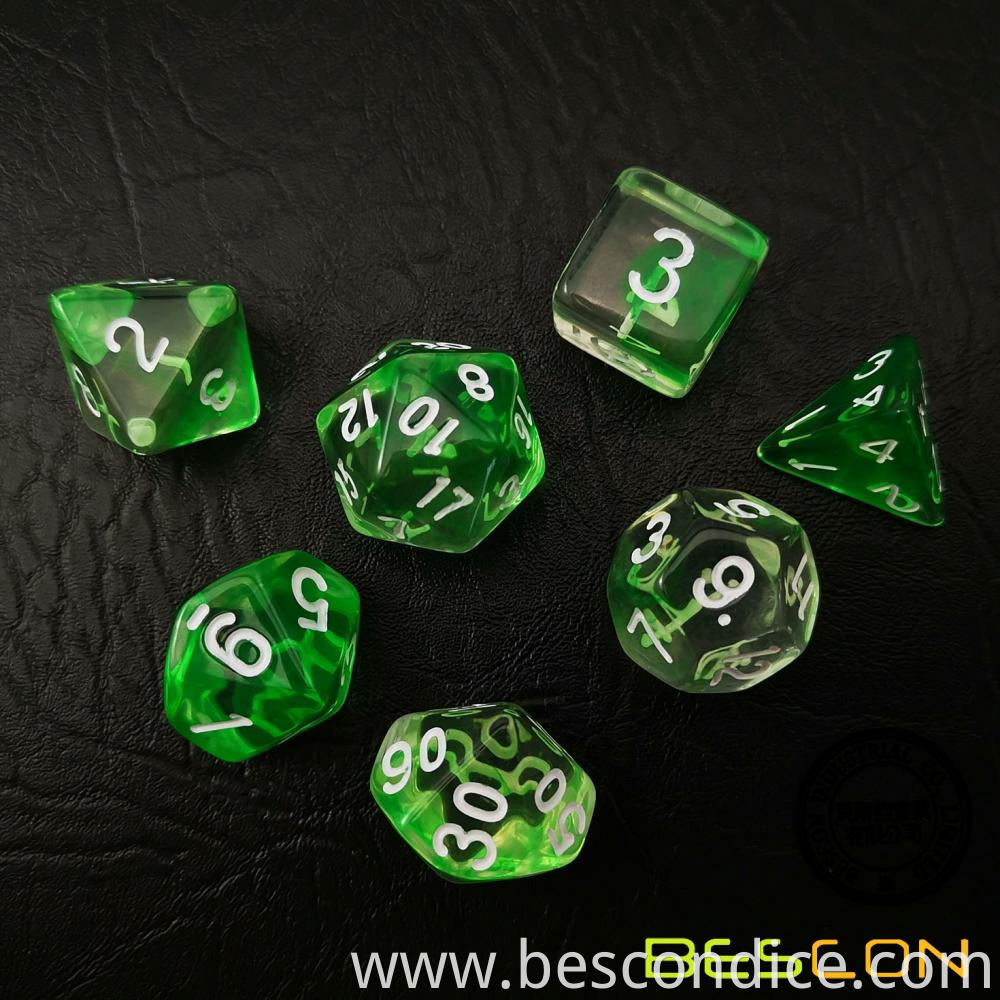 Crystal Grass Polyhedral Rpg Dice For Dnd 3